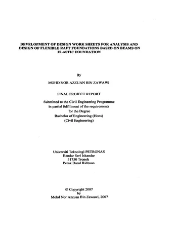 Más sobre Desarrollo de Hojas de Trabajo de Diseño para el Análisis y Diseño de Cimentaciones Flexibles de Balsa