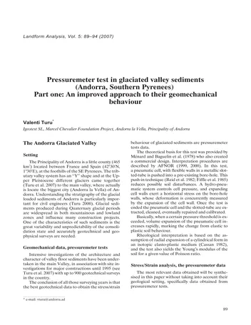 Más sobre Prueba de Presurómetro en Sedimentos de Valle Glaciado (Andorra, Pirineos del Sur) Parte Uno: Una Mejora