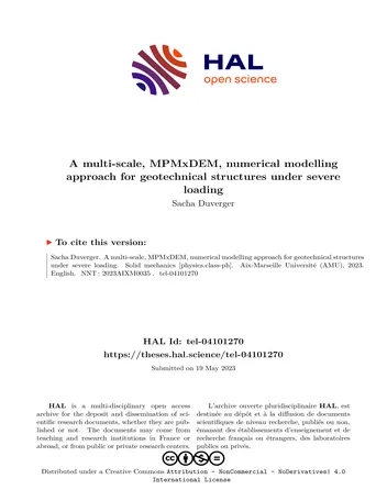Más sobre Un Enfoque de Modelado Numérico Multiescala, Mpmxdem, para Geotecnia.