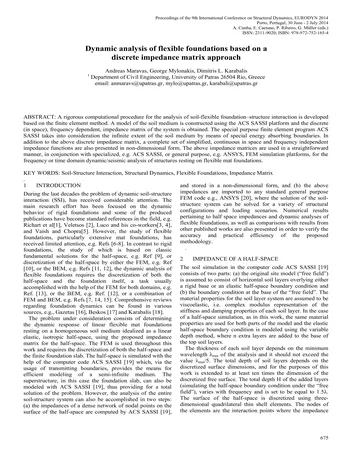 Más sobre Actas de la 9ª Conferencia Internacional sobre Dinámica Estructural, Eurodyn 2014