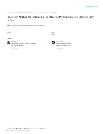 Más sobre Método de Prueba de Índice para Estimar la Presión de Preconsolidación Efectiva en Arcilla