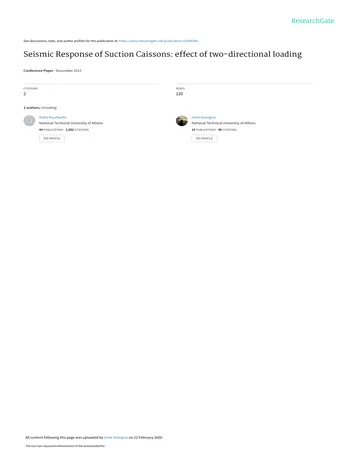 Más sobre Respuesta Sísmica de Cajones de Succión: Efecto de Carga Bidireccional